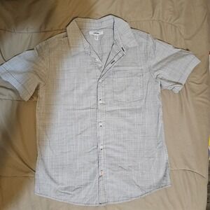 Sonoma‎ Button-up Short sleeve shirt Youth Size XL light gray plaid